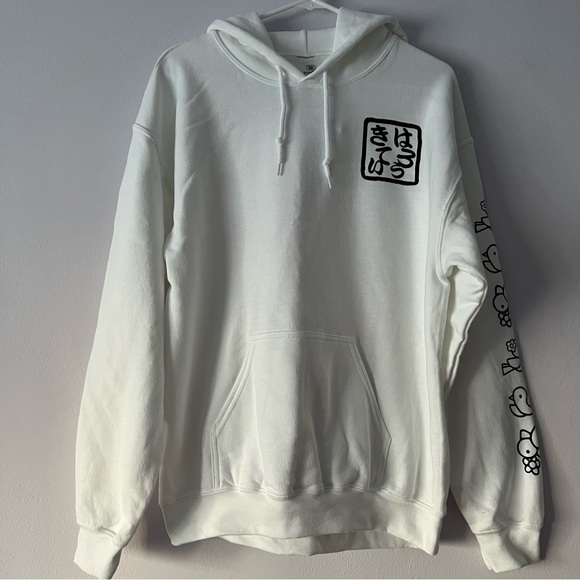 Hello Kitty Tops - NWOT Sanrio Hello Kitty Kanji Japanese Art Hoodie Sweatshirt